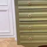 Art Deco chest of drawers - marble - wood green