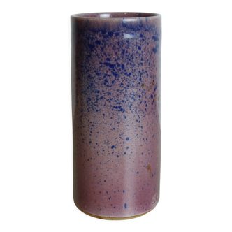 Vase roll pink and blue signed