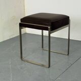 Tabouret italien moderne en acier et cuir marron par Antonio Citterio pour Flexf