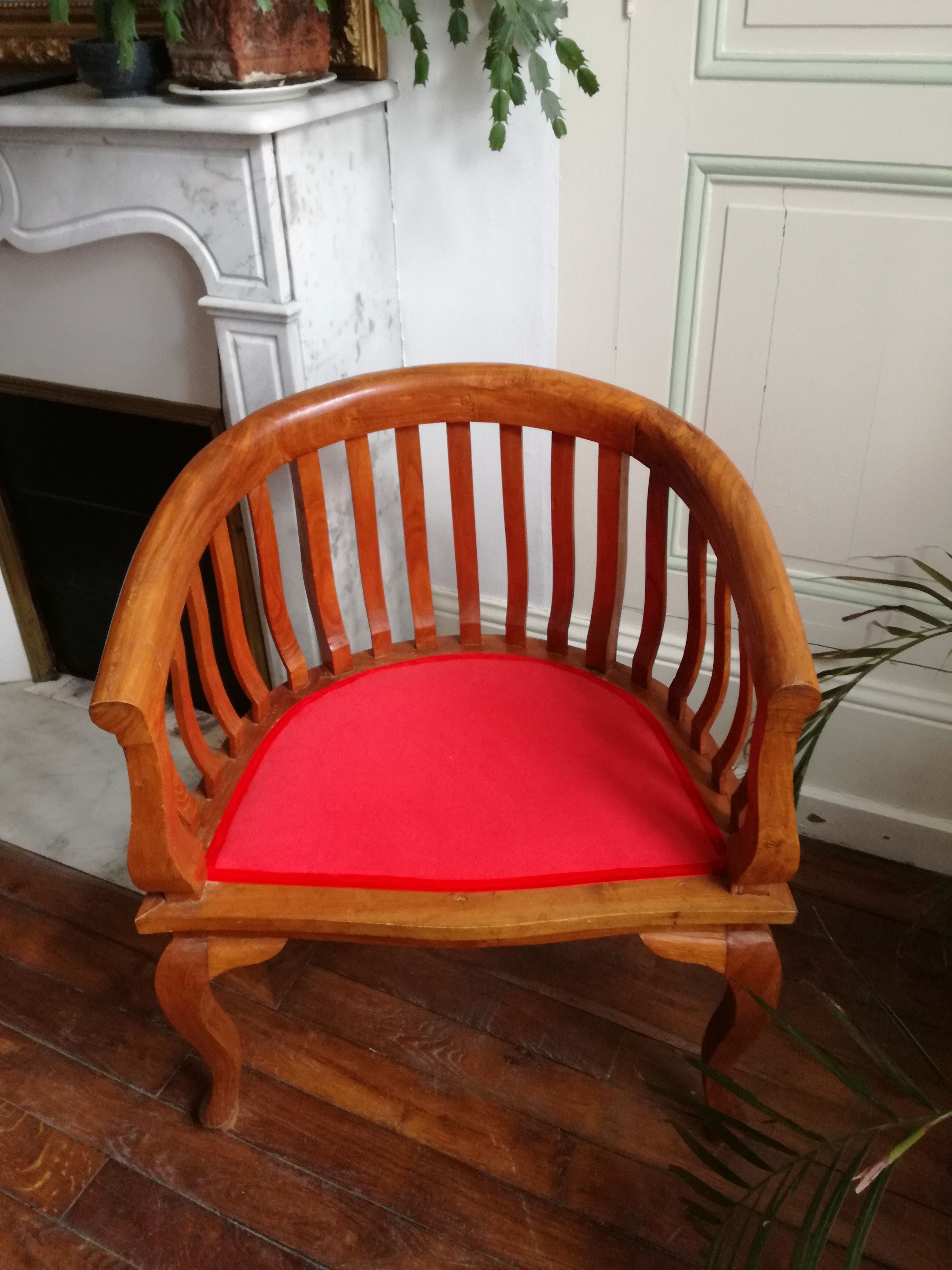 Colonial armchair in exotic wood