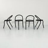 Set of 4 Postmodern Metal Chairs, 1980