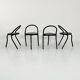 4 chaises en métal postmodernes, 1980