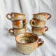 7 coffee cups in pyrite stoneware Brutalist Style