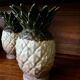 Paire de vases ananas en grès Rhoda