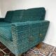Mid-century sofa, three-seater in turquoise shade