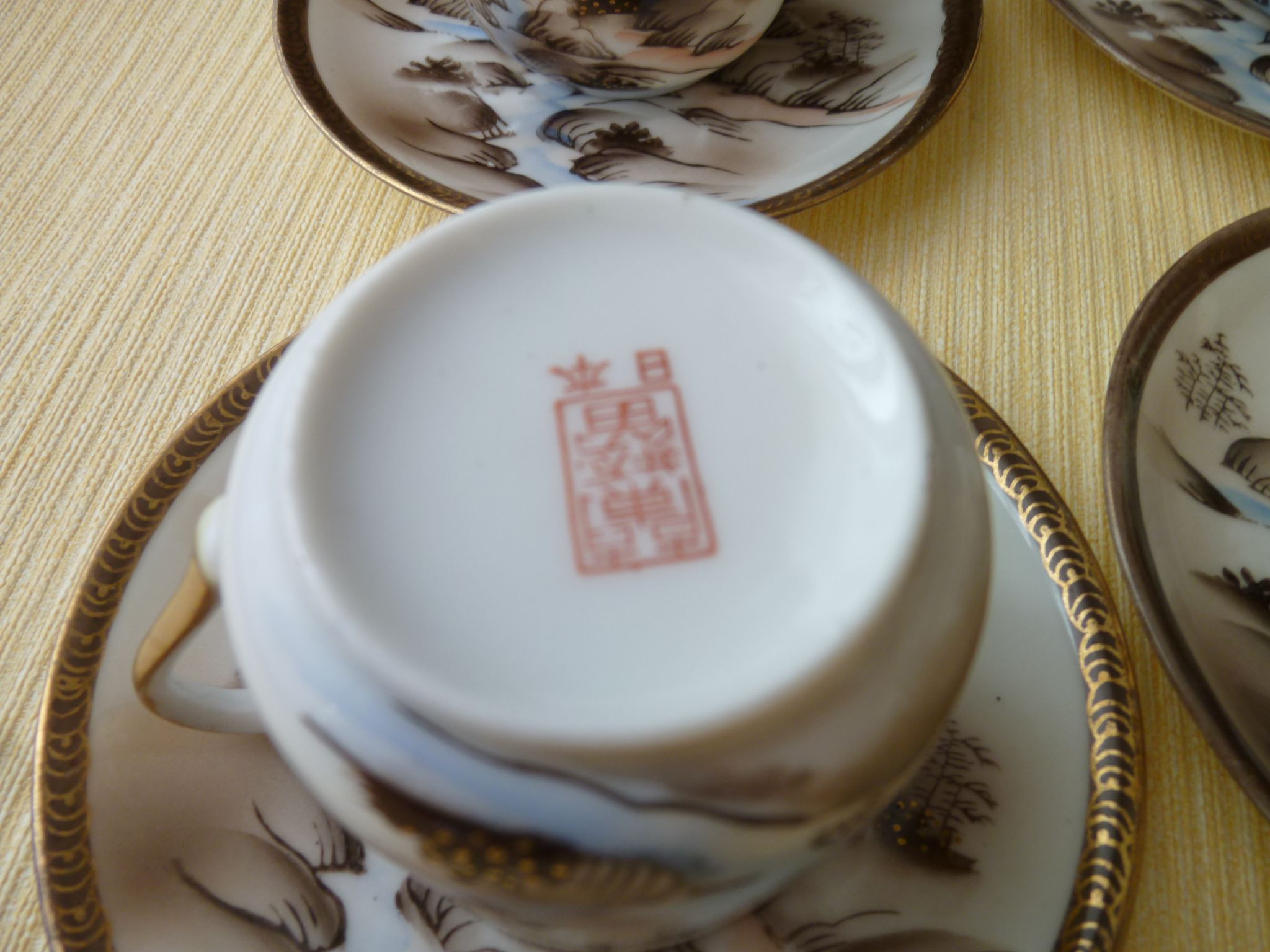 Set of 6 mocha coffee cups made of Japanese porcelain