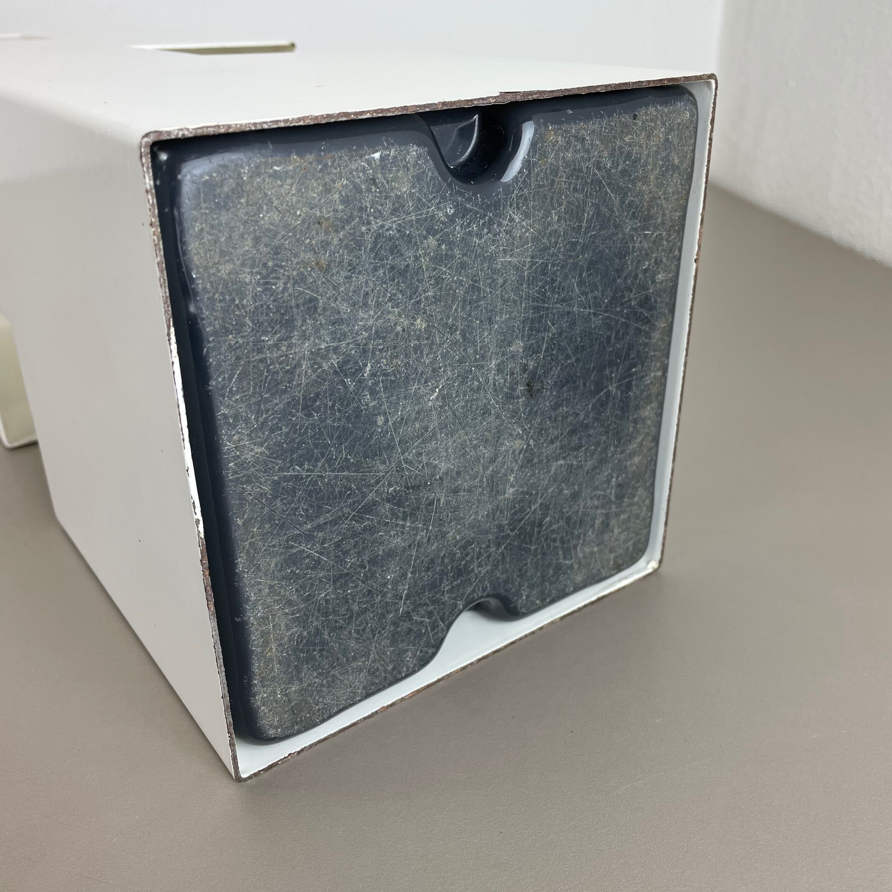 Original Modernist Cubic Pop Art Metal Umbrella Stand, France, 1970s