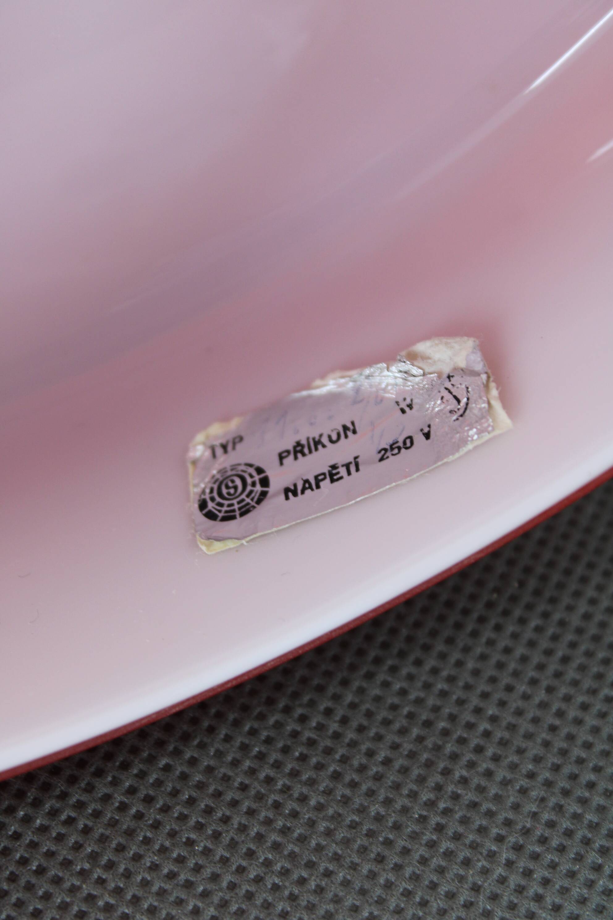 1970s Stepan Tabery Opaline Glass Mushroom Table Lamp, Czechoslovakia