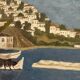 Marine, view of a Mediterranean port signed Chevalier, 20th century.