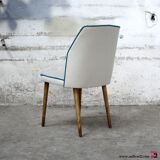 Belle chaise vintage des années 50/60 entièrement rénovée (bois, tissu, garniture).