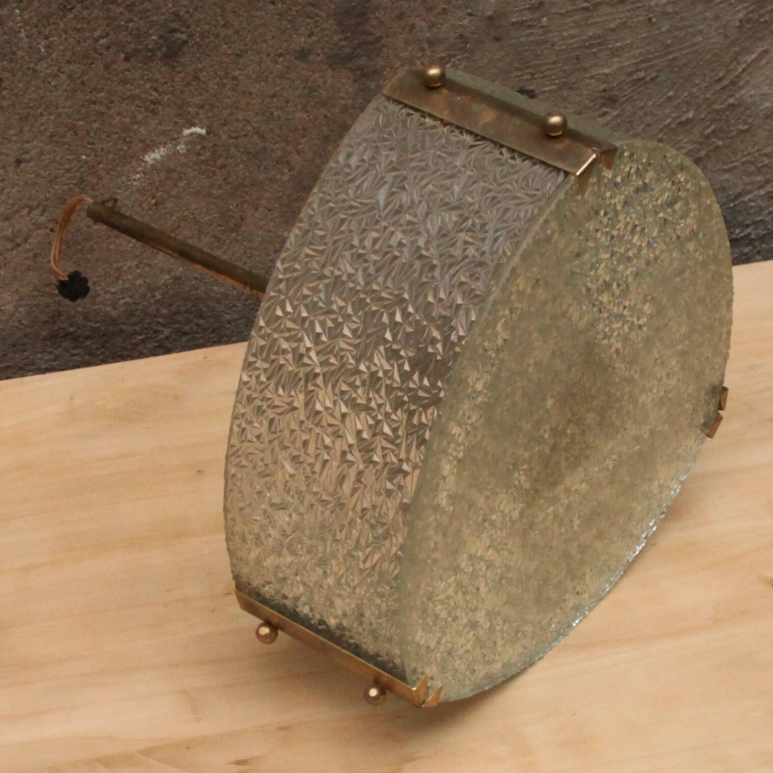 Glass and brass pendant light