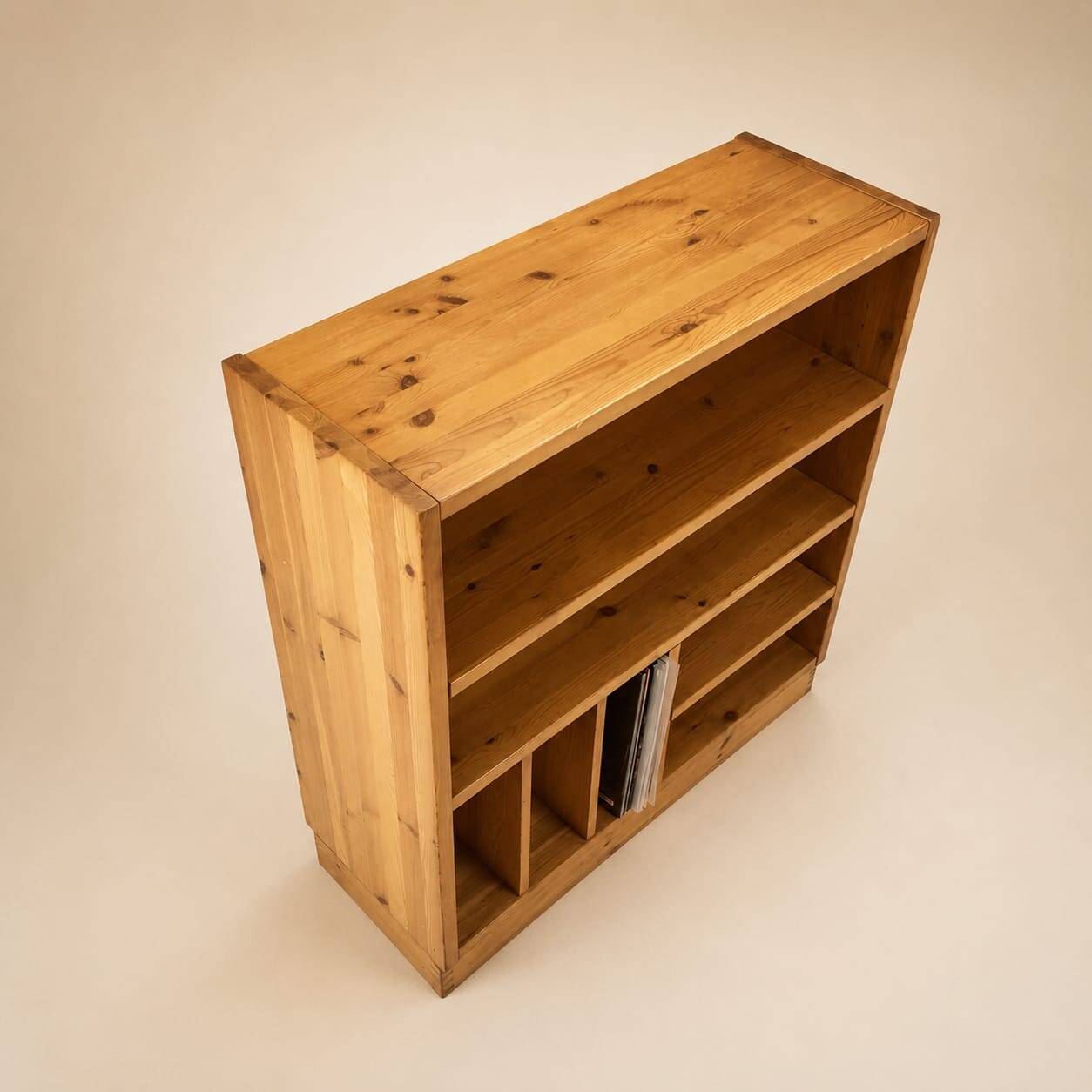Maison Regain style pine audio cabinet, 1970s
