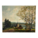 Paysage avec église, huile sur toile signé Guy Dirickx