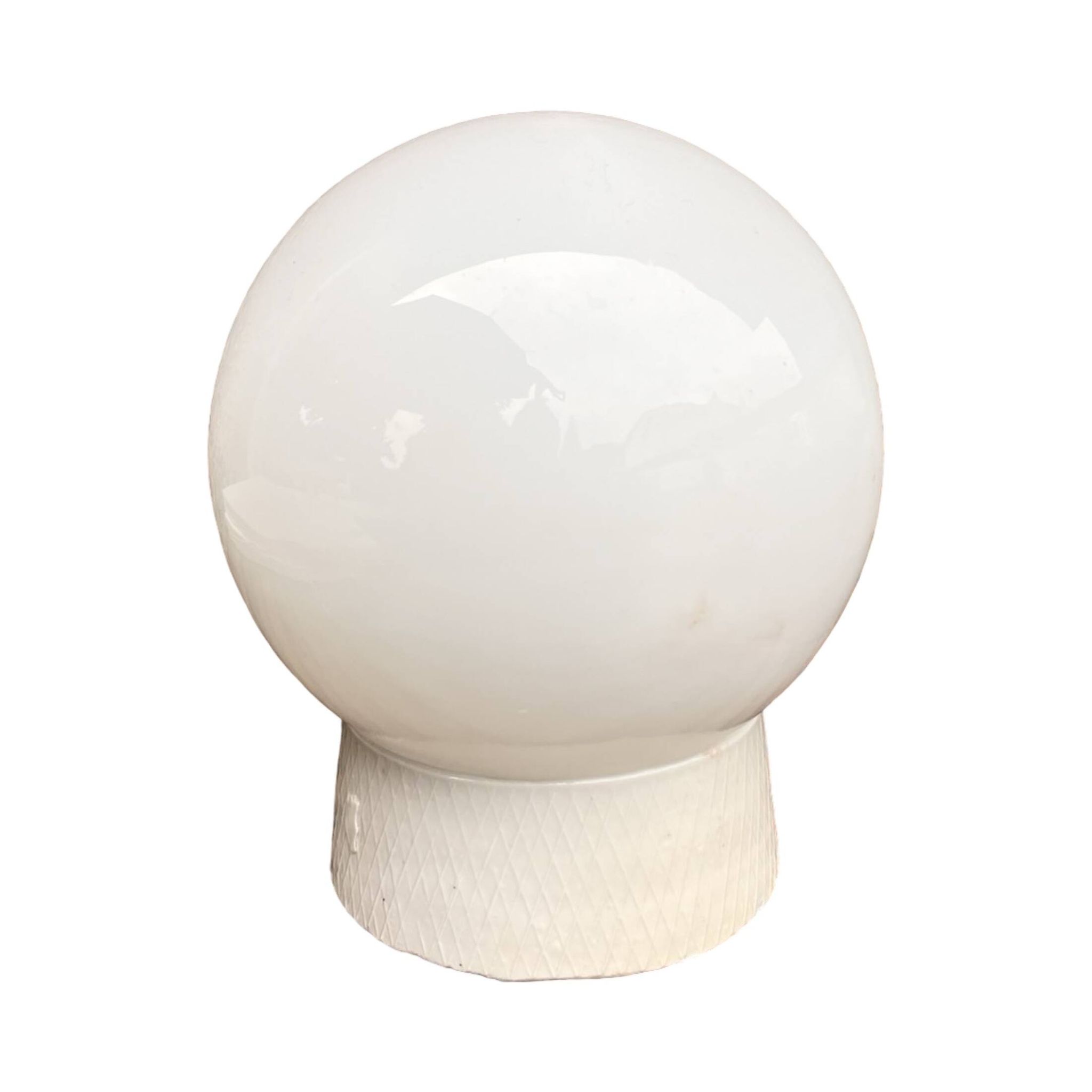 Industrial wall lamp, white, glass, foton, poland, 1960s.