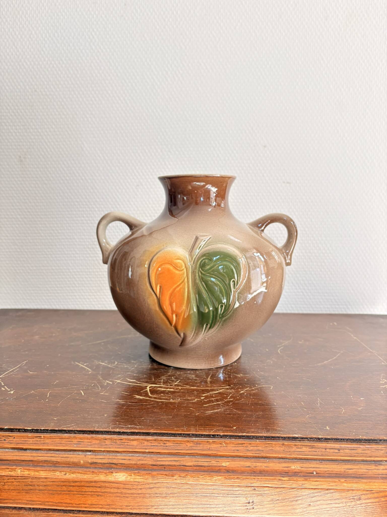 Vintage USSR Soviet Ceramic Amphora Handle Vase