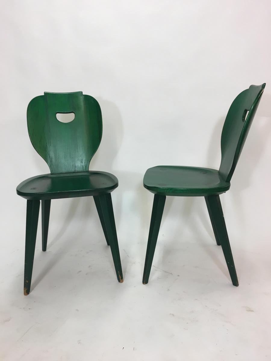 Set of 4 chairs mid-century pine by Carl Malmsten for Svensk as Sweden