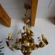 Lustre Hans Kogl feuilles dorée et émaillée 1960
