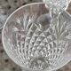 6 champagne flutes in glass and transparent crystal, antique chiseled