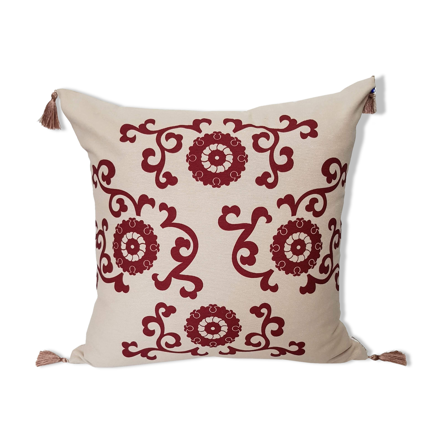 Beige Hatai/ Garnet cushion cover - 50 x 50