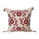 Housse de coussin Hatai beige grenat - 50 x 50