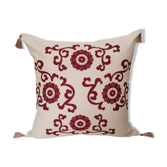 Beige Hatai/ Garnet cushion cover - 50 x 50