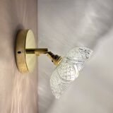 Vintage molded glass lampshade wall light