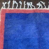 Traditional handmade pure wool rug, size 150 x 250 cm, blue