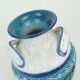 italian mid century VASE nuovo rinascimento relief decor white blue turquoise