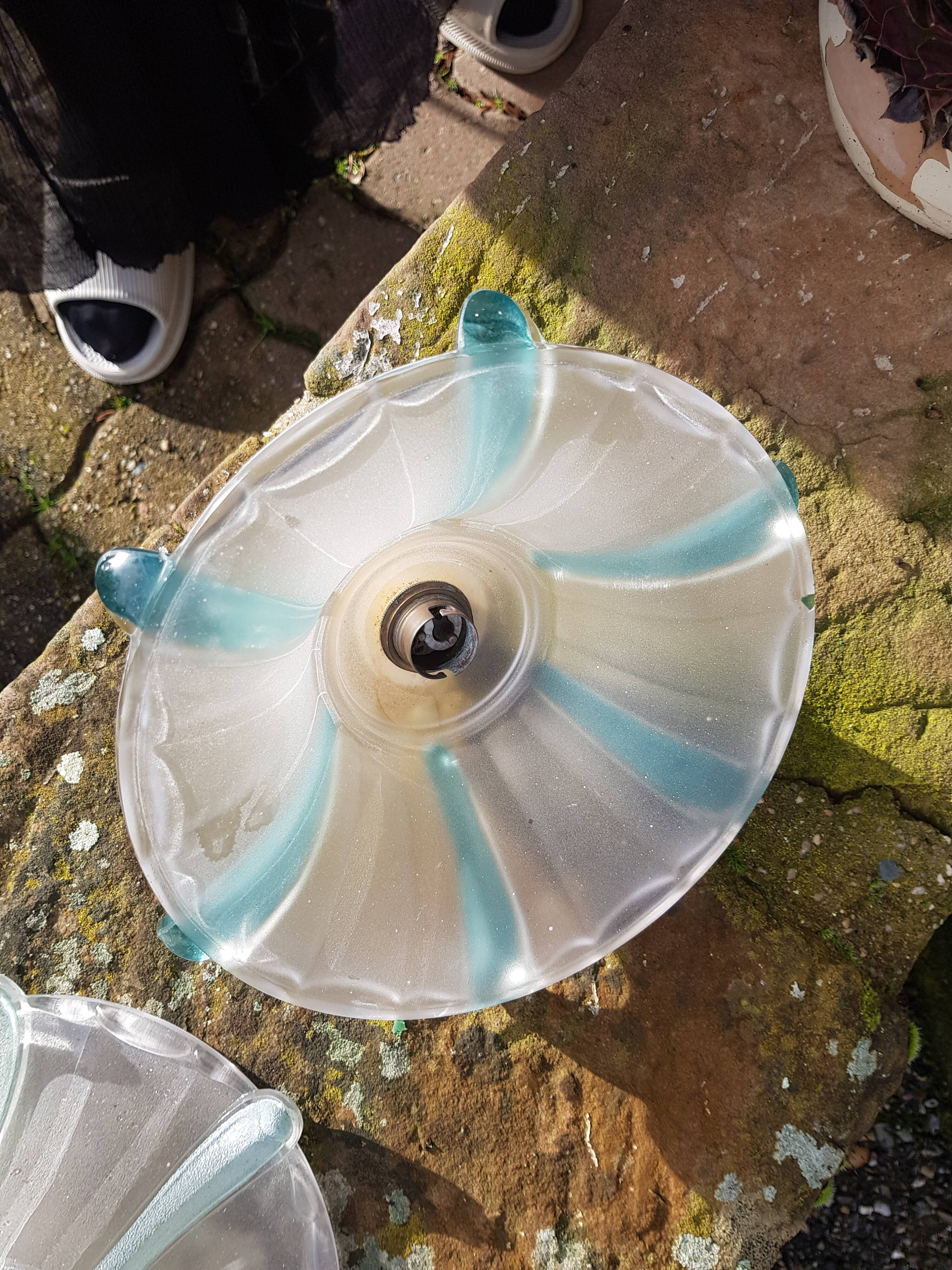 Vintage glass portable lamp or pendant lamp