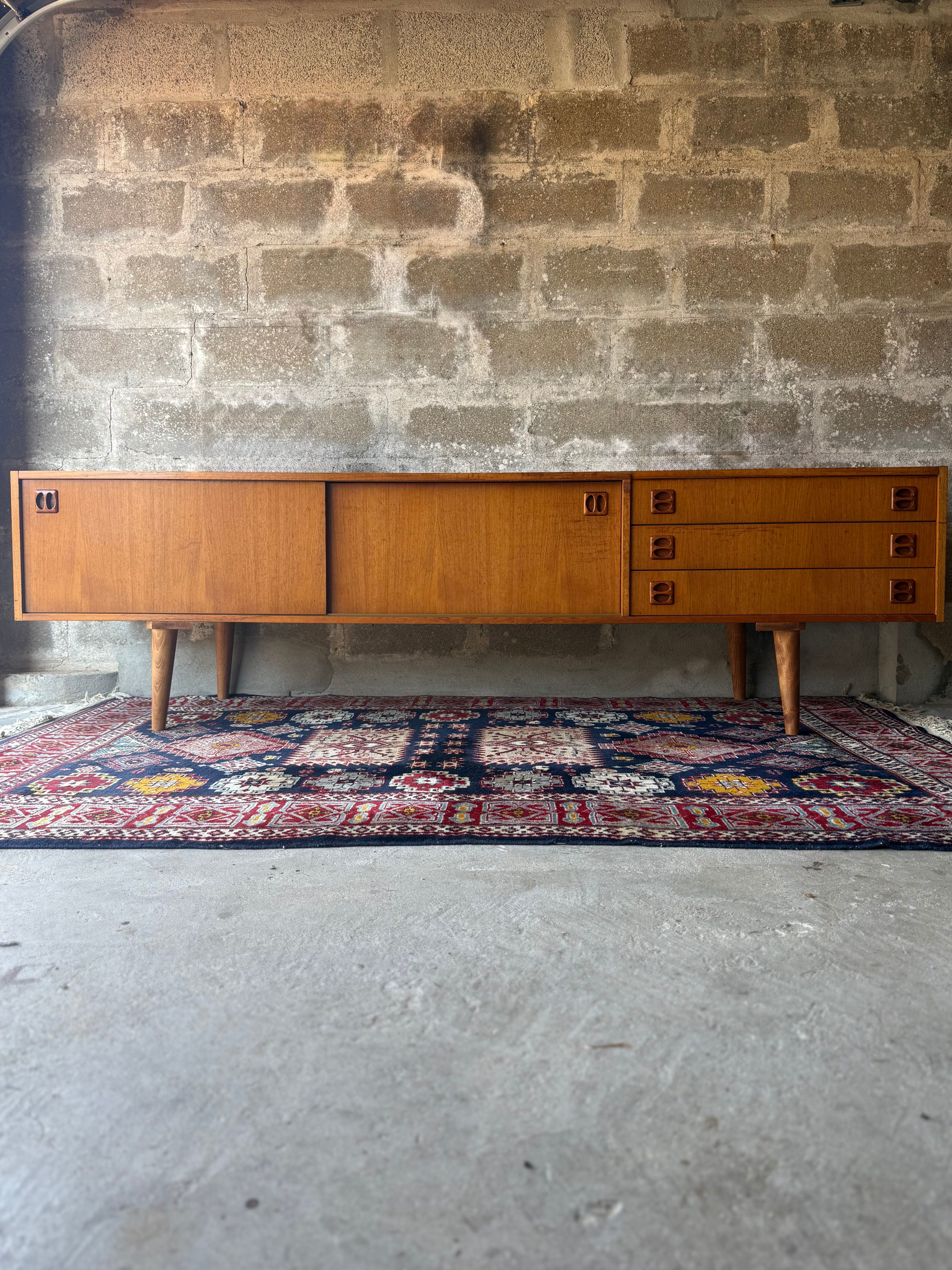 Vintage Scandinavian teak sideboard, 1970.