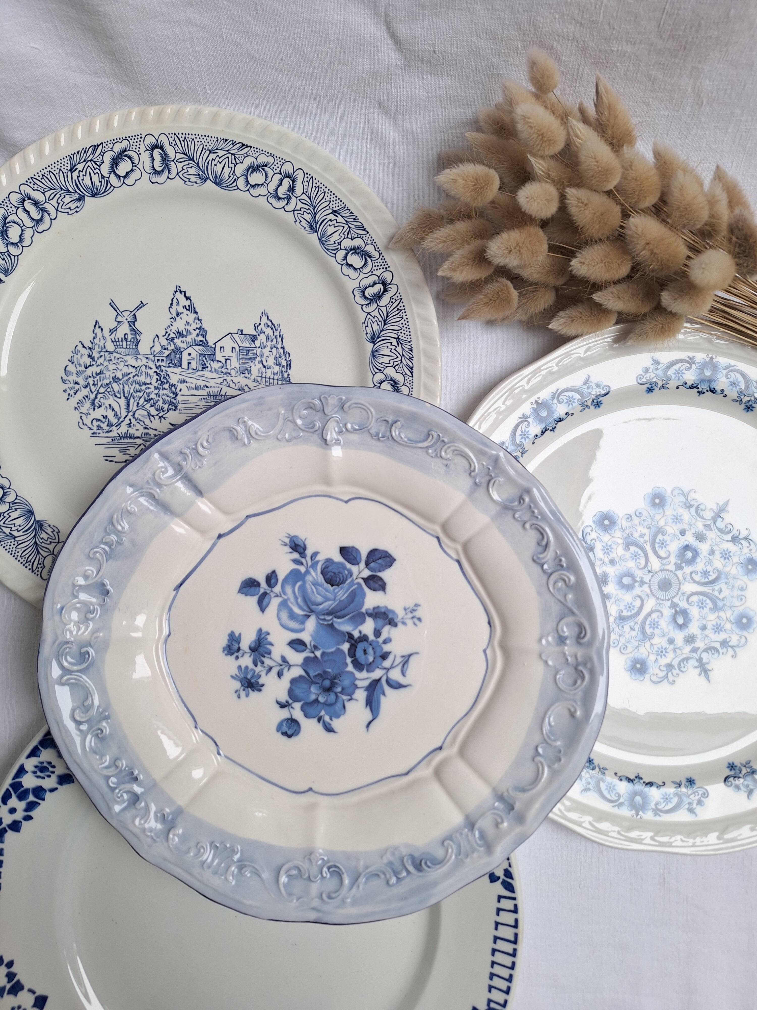 Vintage blue dinner plates