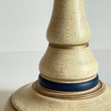 Beige and Blue Turned Wood LAMP