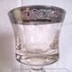 Set of 5 engraved Murano wine (or water) glasses, silver rim