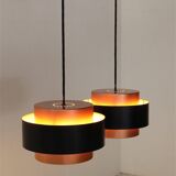 Set of 2 Fog & Mørup / Jo Hammerborg “Juno” pendant lamps / Mid-century Danish modern design / Copper / 1960s / 1970s