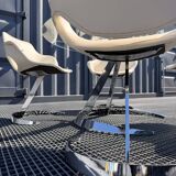 Dining Room Set Scimitar Boris Tabacoff MMM 1970 | Glass and Chrome