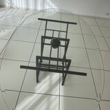 Glass top table and marble ball