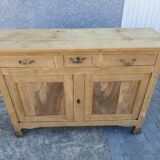 Bahut buffet furniture of old raw wood shallow