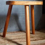 Solid wood tripod stool from the 50s