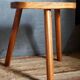 Solid wood tripod stool from the 50s