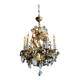 Lustre cage en bronze et métal doré, années 70