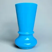 Blue opaline vase, "fair opaline"
