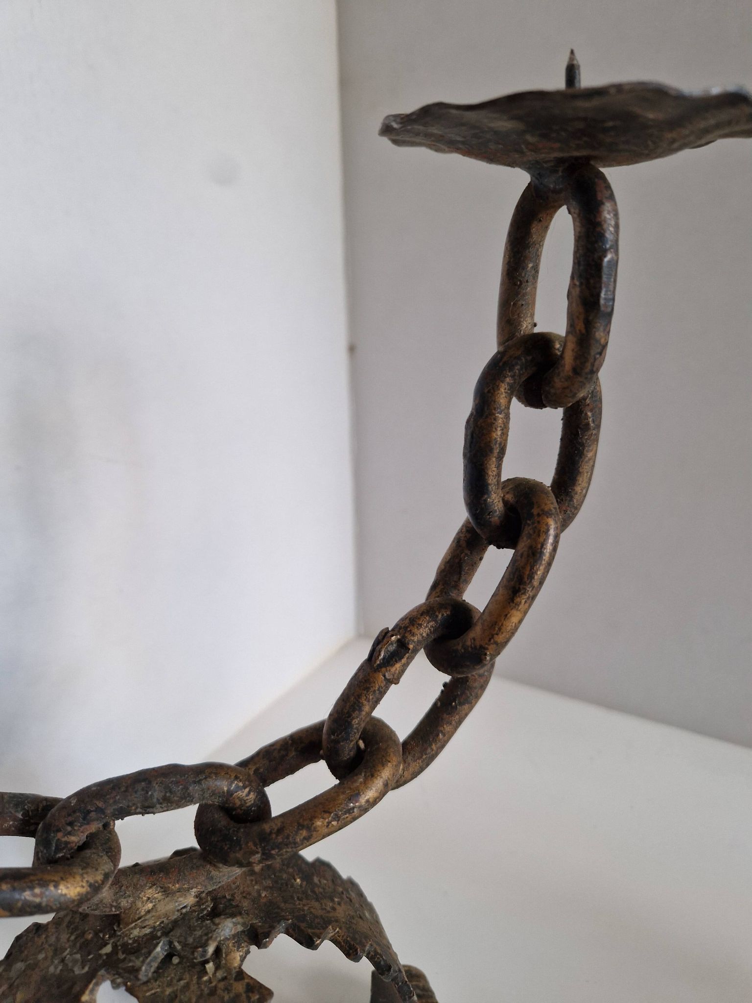 Paire de chandeliers, candélabres brutalistes, années 60-70