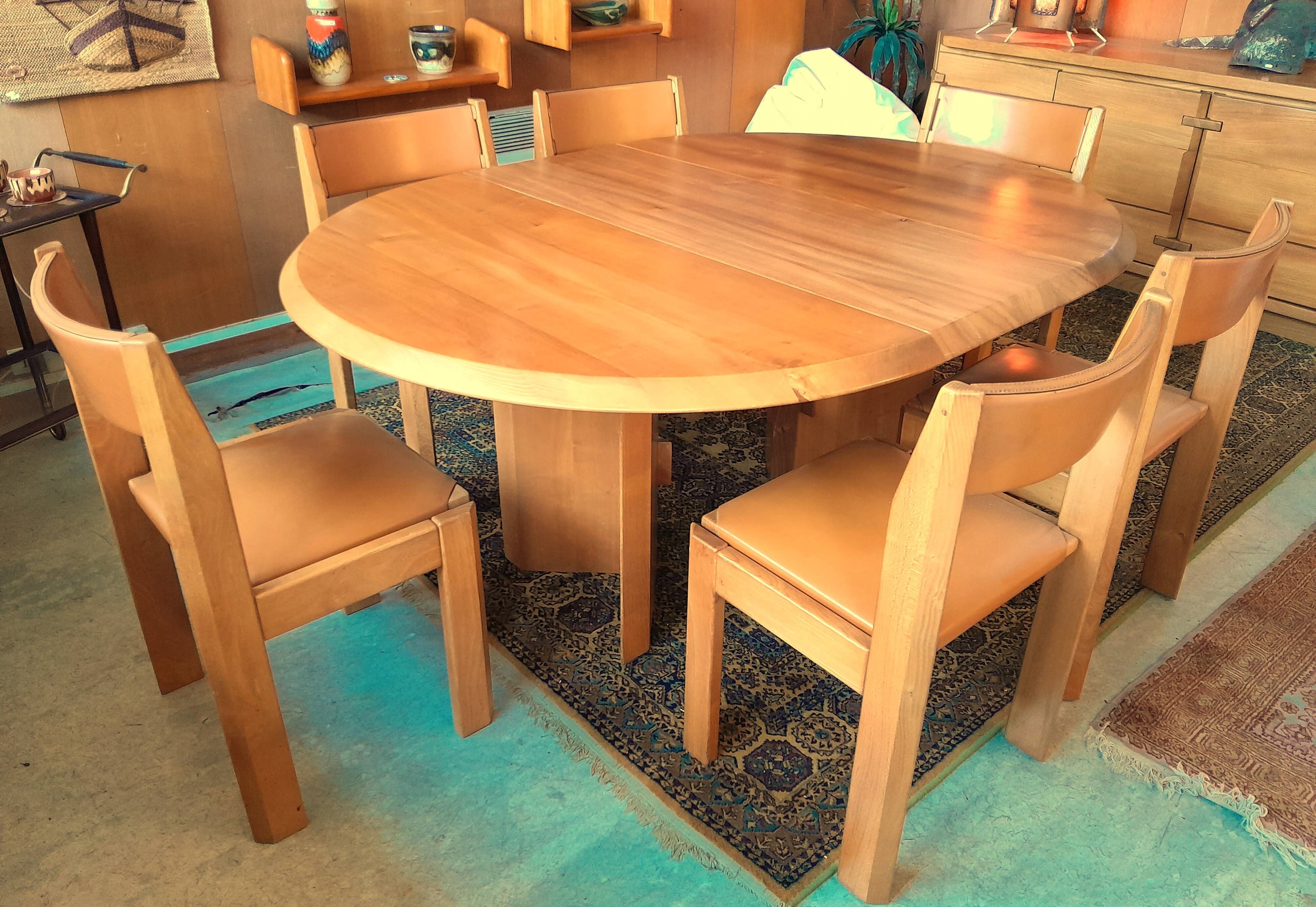 Table & chaises orme Gorgoni pour Roche & Bobois 1970s