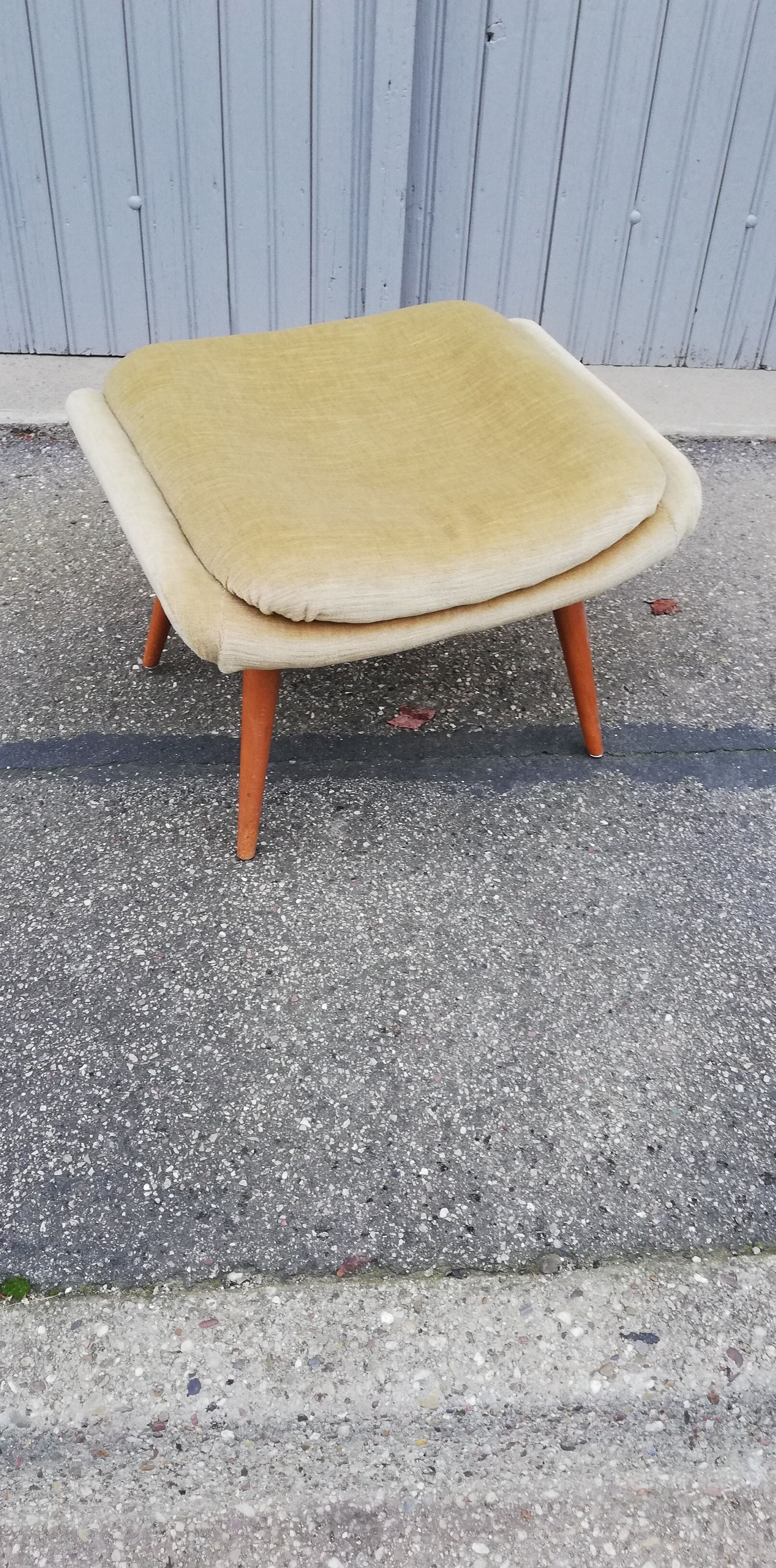 Vintage stool beige fabric