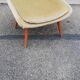 Vintage stool beige fabric