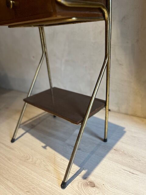 Bedside table 1960-70 wood and metal