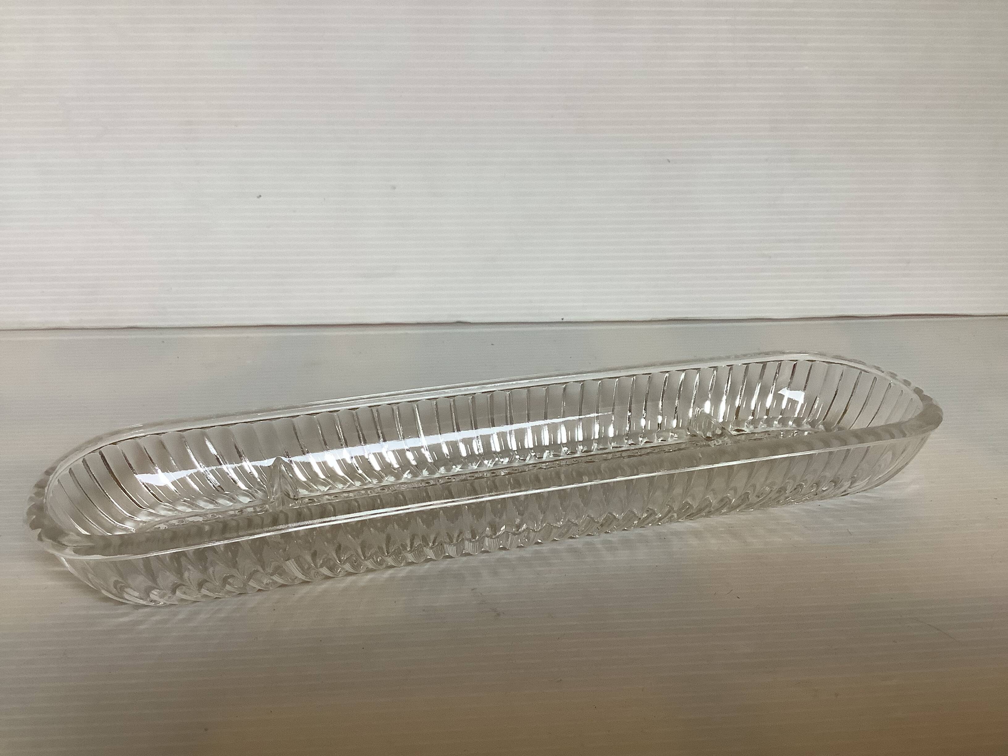 Geometric moulded glass catch-all, ring holder.