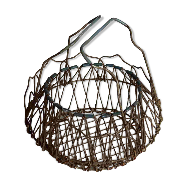 Panier pliant vintage en métal en forme de fleur