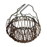 Vintage foldable metal basket in the shape of a flower