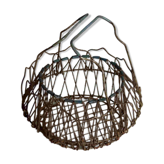 Panier pliant vintage en métal en forme de fleur